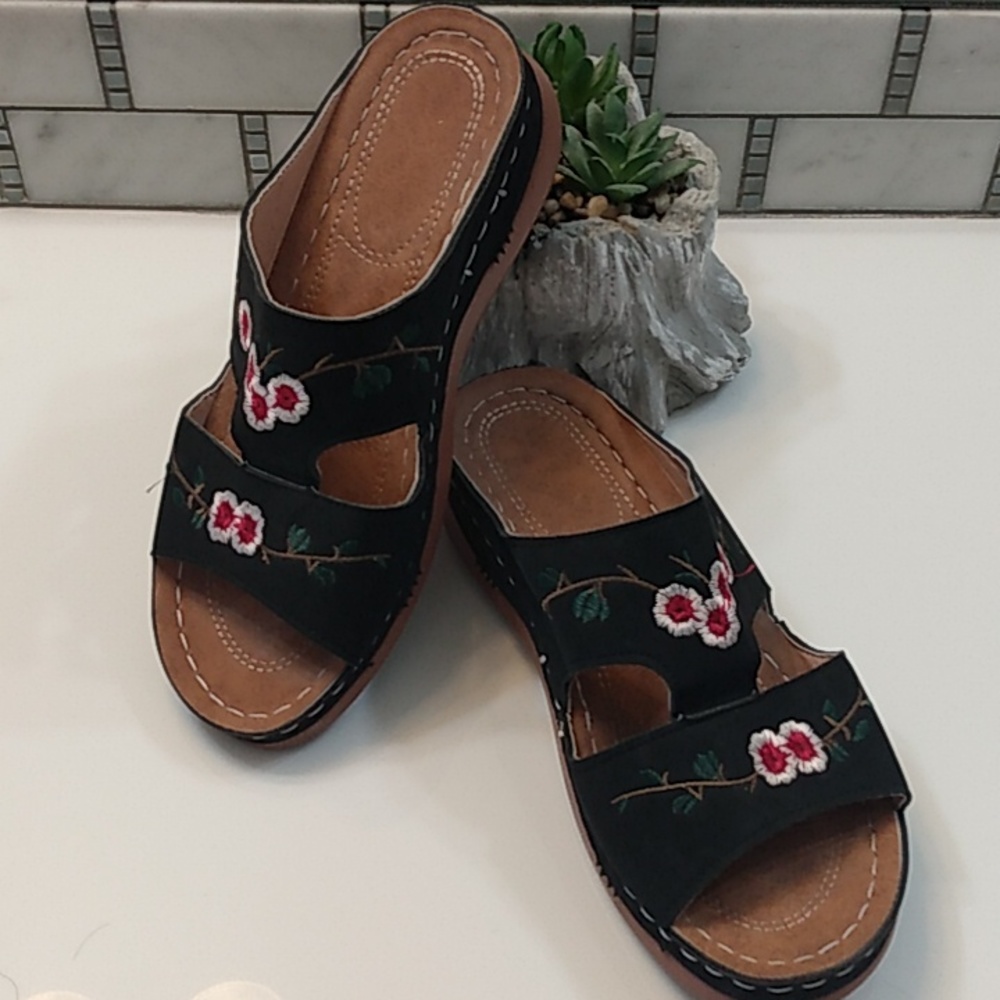 Embroidered Sandals